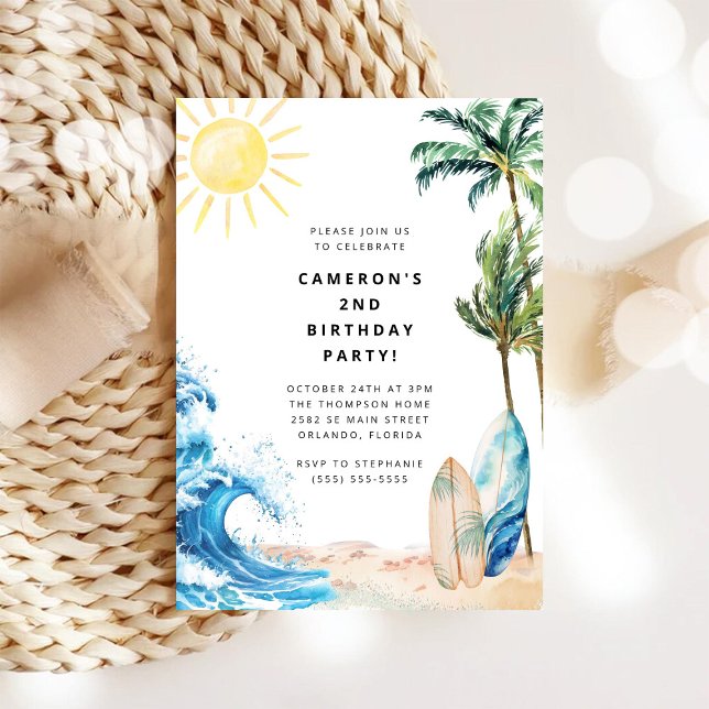 Summer Beach Birthday Party Invitation (Creator Uploaded)