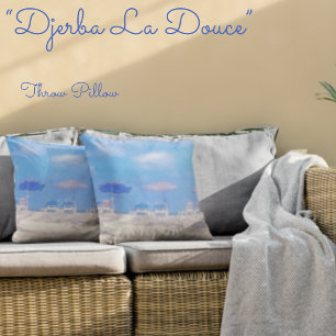 Summer Beach Blue White  Cushion