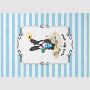 Summer Beach Boston Terrier Dog (black) Cute Tissue Paper