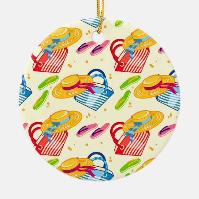 Summer beach ceramic ornament (Front)