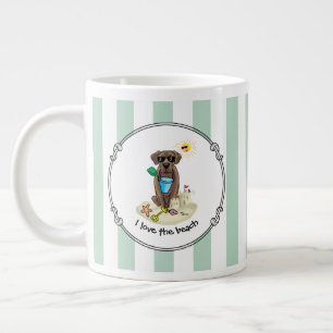 Summer Beach Chocolate Lab Dog Labrador Retriever Large Coffee Mug
