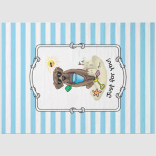 Summer Beach Chocolate Lab Dog Labrador Retriever Tissue Paper