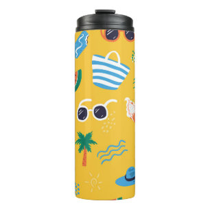 Summer Beach: Colourful Seamless Pattern Thermal Tumbler