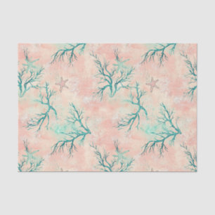 Summer Beach Coral Pattern Tissue Paper