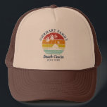 Summer Beach Cruise Family Tropical Vacation Trucker Hat<br><div class="desc">Going on a family cruise vacation? Customise these camping retro designs for the whole family by adding your family name or custom text, and year of the adventure. I hope it’s not just about the cool design that caught your eye but the fact you’ll never find it in a department...</div>