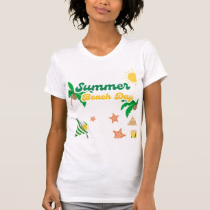 Summer Beach Day T-Shirt   Tropical Palm Tree Tee 
