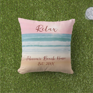 Summer Beach Design Create Your Own Custom Family Cushion