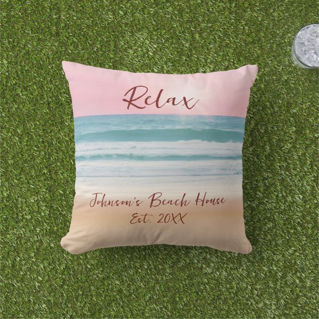 Summer Beach Design Create Your Own Custom Family  Cushion (Grass)