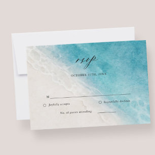 Summer Beach Destination Wedding RSVP Card