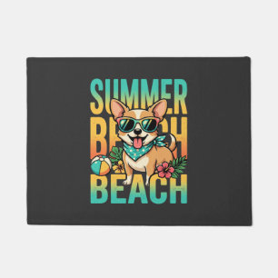 Summer Beach Dog Vacation Vector Doormat