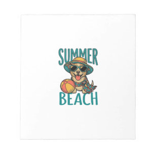 Summer Beach Dog Vintage Sunglasses Shirt Design_1 Notepad