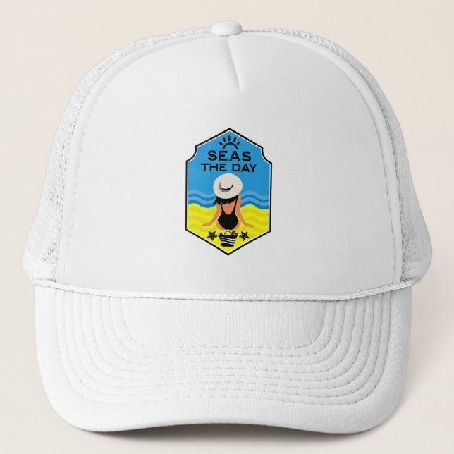 Summer Beach Essential Gift Trucker Hat (Front)