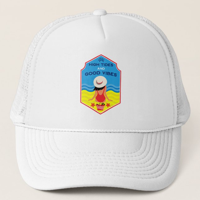 Summer Beach Essential Gift Trucker Hat (Front)