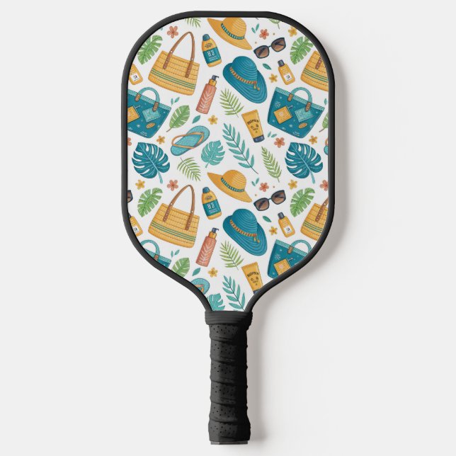 Summer Beach Essentials Pattern (1) Pickleball Paddle (Front)
