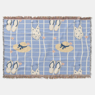 Summer Beach Essentials Pattern (1) Throw Blanket