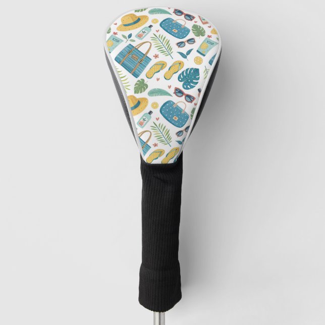 Summer Beach Essentials Pattern (2) Golf Head Cover (Front)