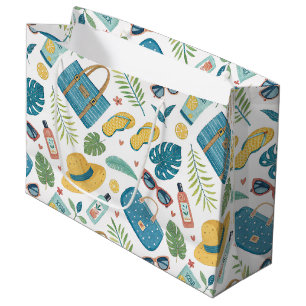 Summer Beach Essentials Pattern (2) Large Gift Bag