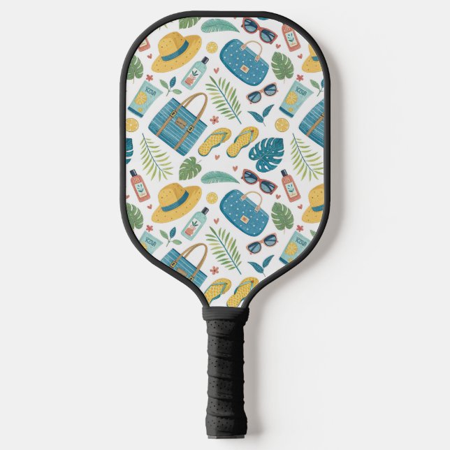 Summer Beach Essentials Pattern (2) Pickleball Paddle (Front)