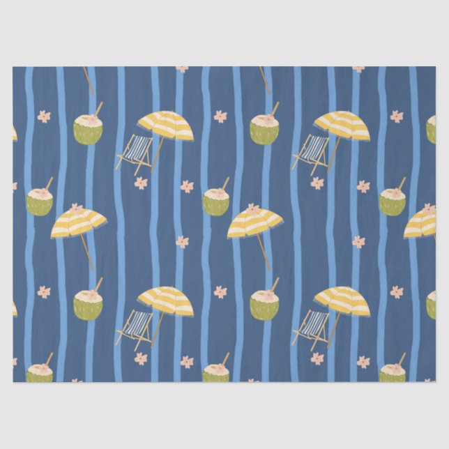Summer Beach Essentials Pattern (2) Tissue Paper (Front)