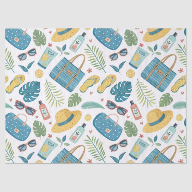 Summer Beach Essentials Pattern (2) Tissue Paper (Front)