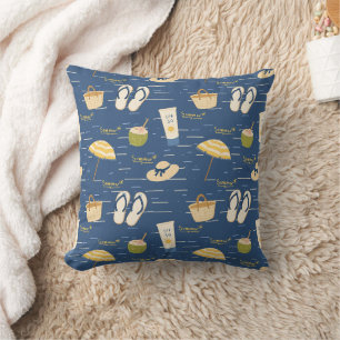 Summer Beach Essentials Pattern (3) Cushion