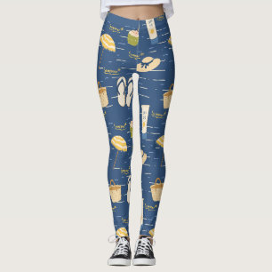 Summer Beach Essentials Pattern (3) Leggings
