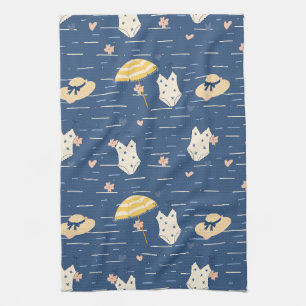 Summer Beach Essentials Pattern (5) Tea Towel