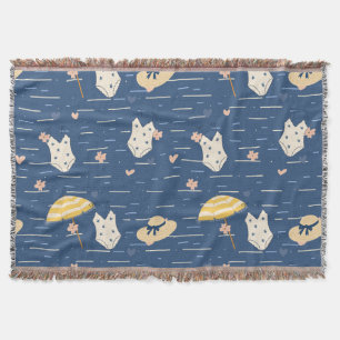 Summer Beach Essentials Pattern (5) Throw Blanket