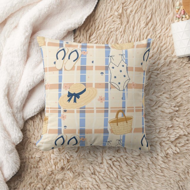 Summer Beach Essentials Pattern (7) Cushion (Blanket)