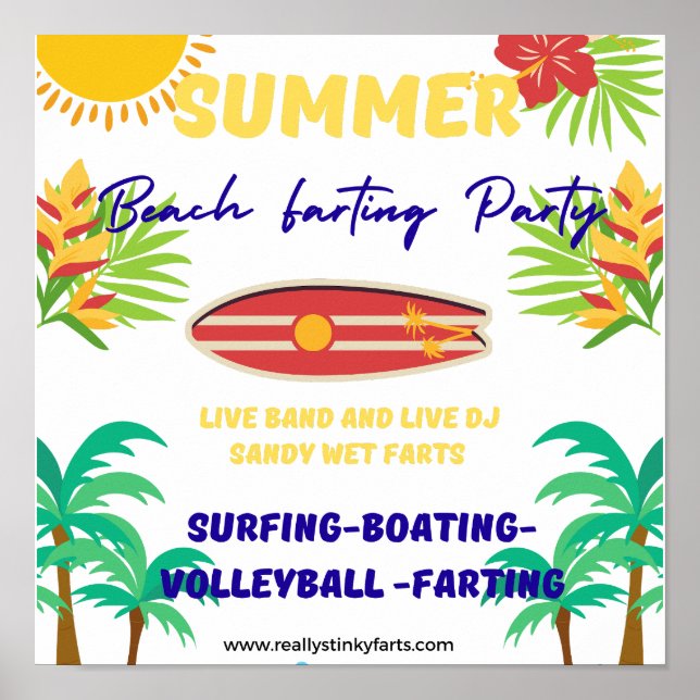 Summer Beach Farting Party Poster (Front)
