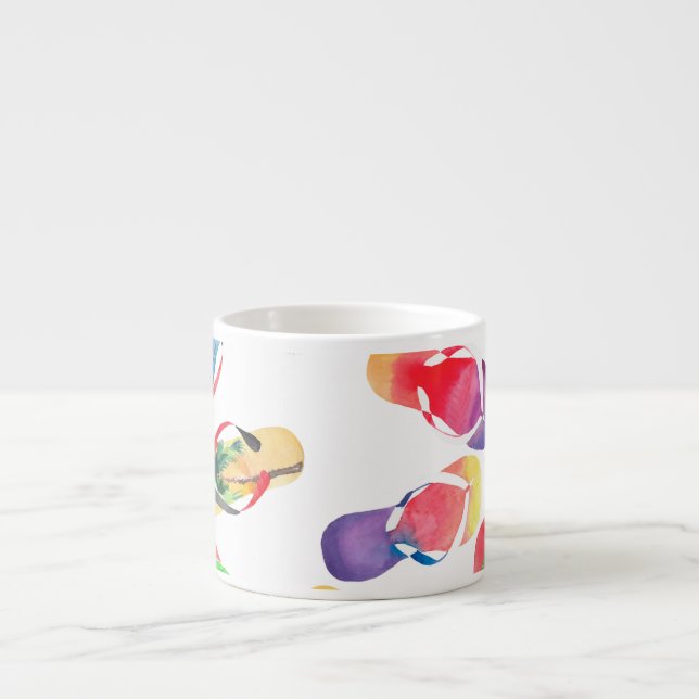 Summer Beach Flip Flops Pattern Espresso Cup (Front)