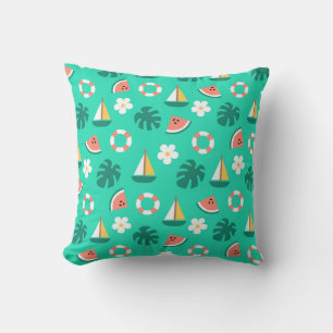 Summer Beach Fun Pattern Cushion