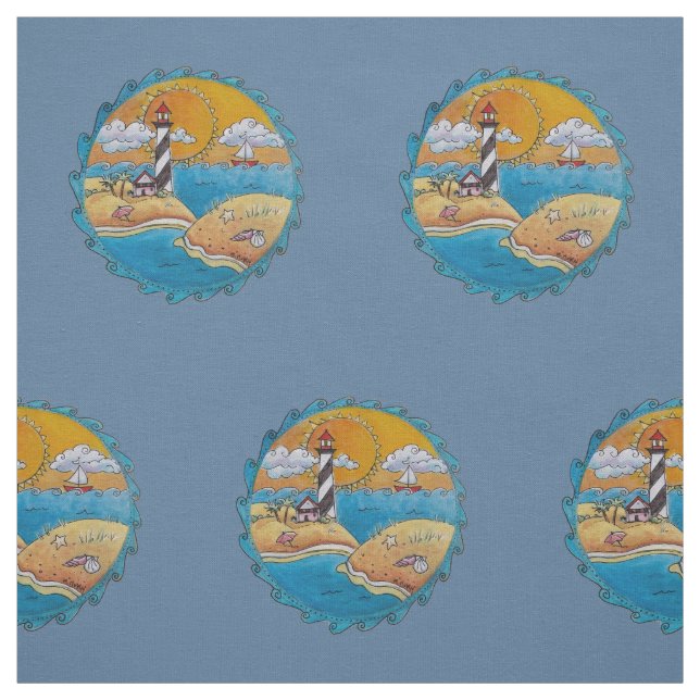 Summer beach fun sunny seashore coastal fabric (Swatch)