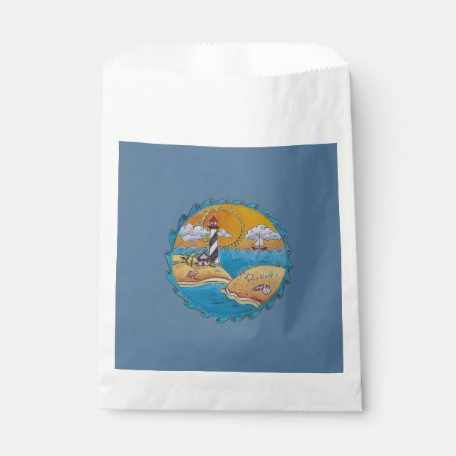 Summer beach fun sunny seashore coastal favour bag (Front)