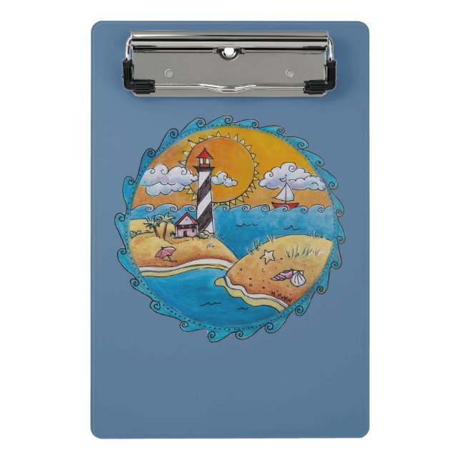 Summer beach fun sunny seashore coastal mini clipboard (Front)
