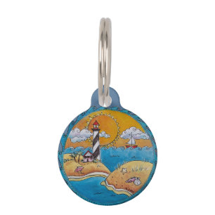 Summer beach fun sunny seashore coastal pet tag