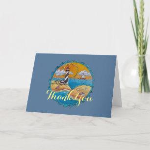 Summer beach fun sunny seashore coastal thank you card