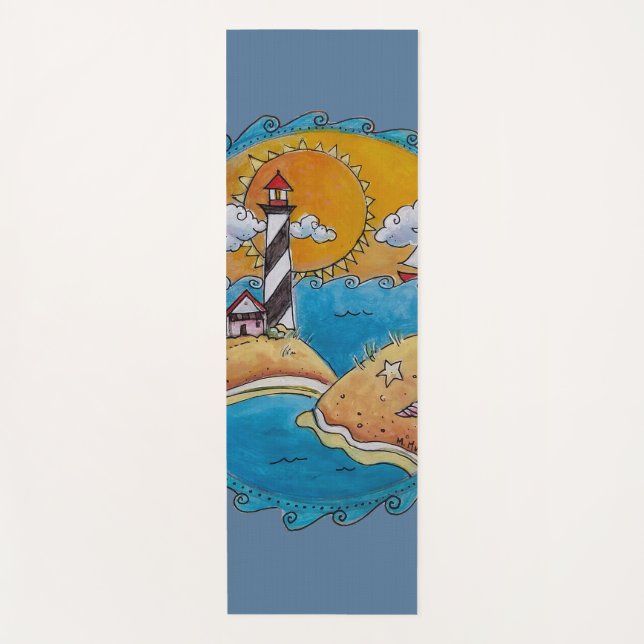 Summer beach fun sunny seashore coastal yoga mat (Front)