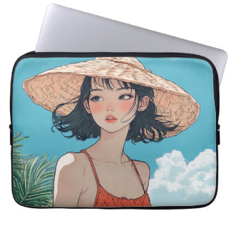Summer Beach Girl Anime Laptop Sleeve