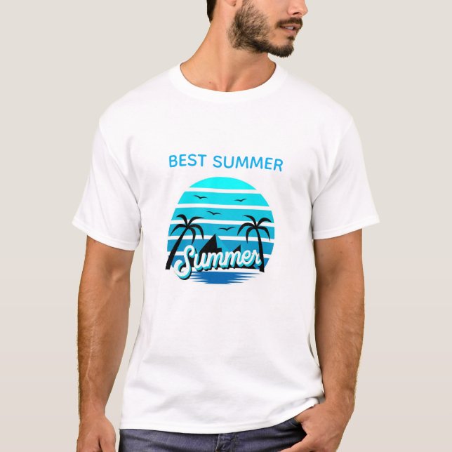Summer Beach Illustration – design T-Shirt (Front)