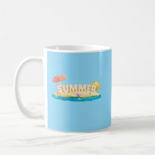 Summer Beach Island 3D Trendy Tropical Vacation Coffee Mug