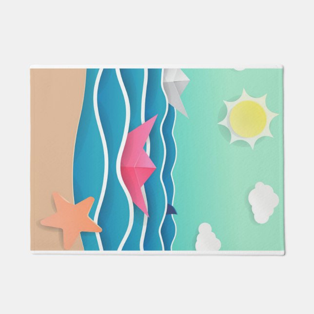 Summer Beach Landscape Doormat (Front)