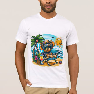 Summer Beach Men Yorkshire Terrier  T-Shirt