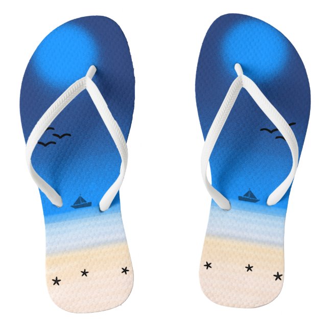 Summer Beach Midnight Blue Thongs (Footbed)