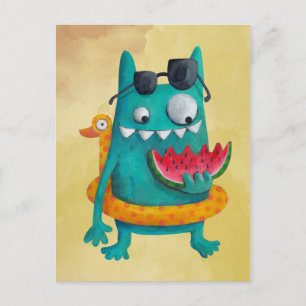Summer Beach Monster Postcard