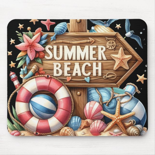 Summer Beach Mouse Pad (Front)