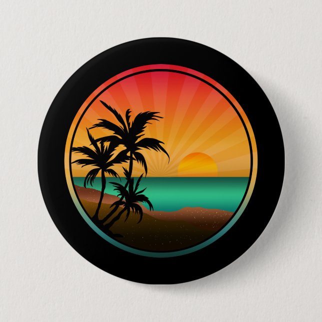 SUMMER BEACH NATURE 7.5 CM ROUND BADGE (Front)