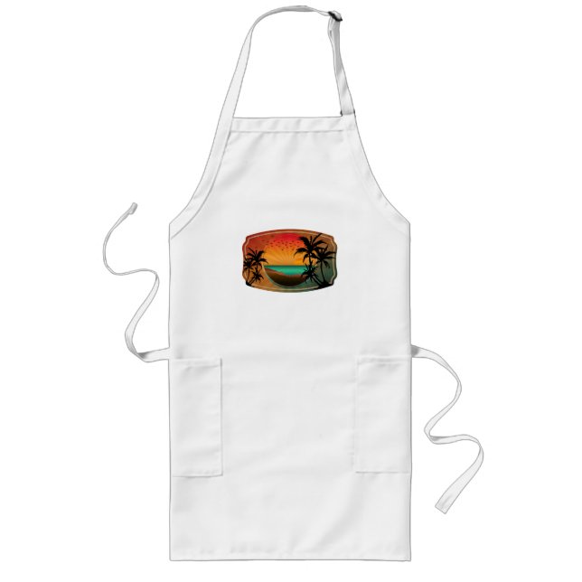 SUMMER BEACH NATURE VINTAGE LONG APRON (Front)