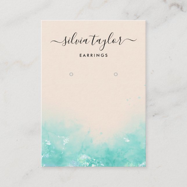 Summer Beach Ocean calligraphy  display card (Front)