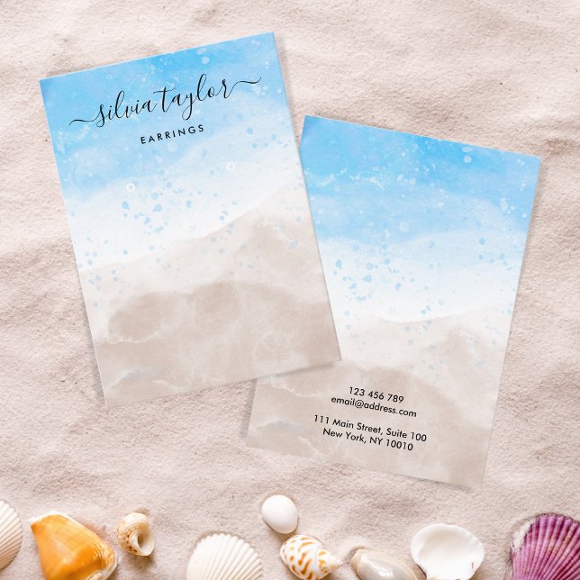 Summer Beach Ocean calligraphy  display card (Creator Uploaded)